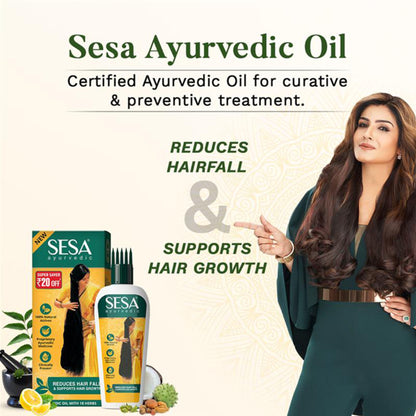 SESA Ayurvedic Hair Oil, 18 Herbs + 5 Oils, Kshir Pak Vidhi reduces Hair Fall & Supports Hair Growth
