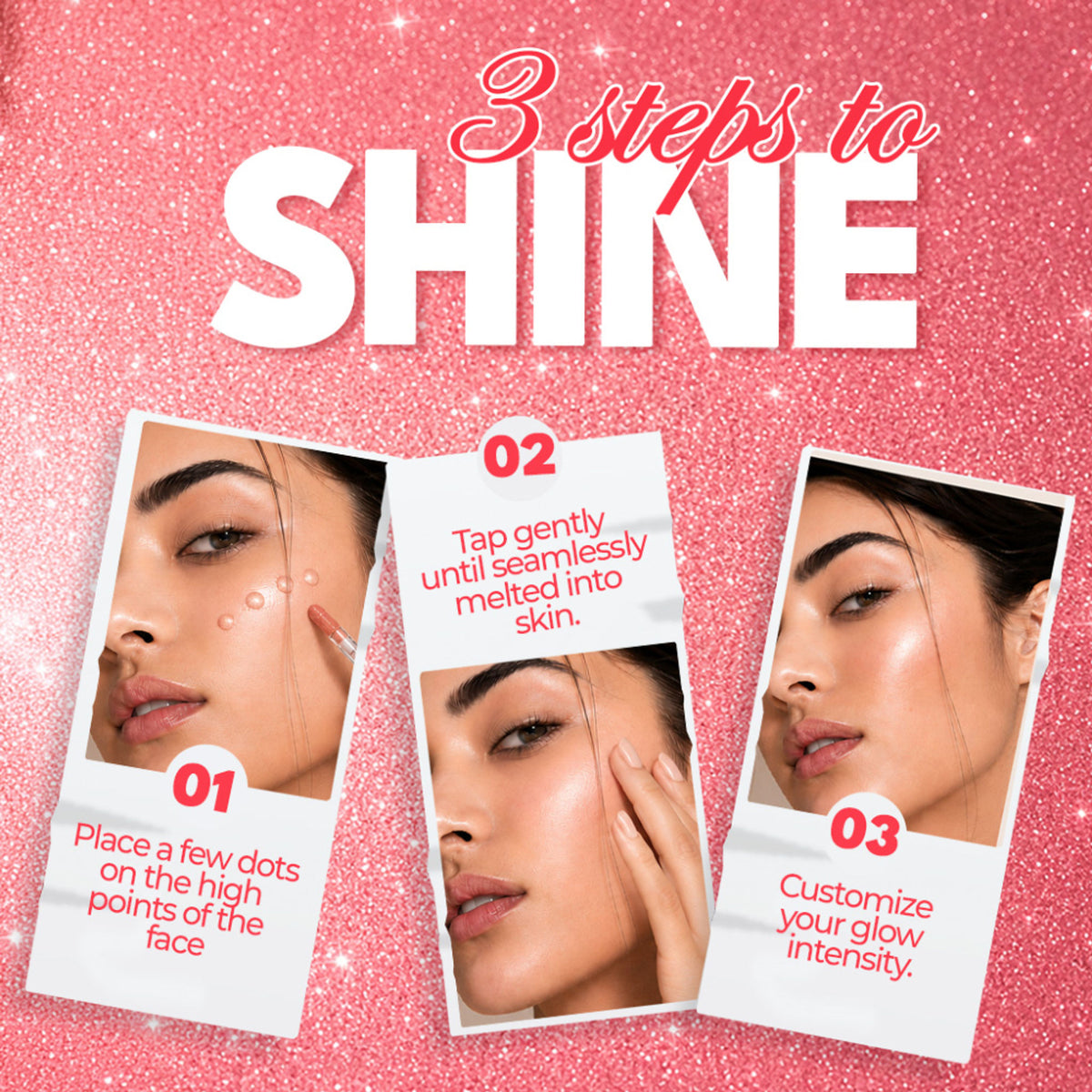 FASHION COLOUR Platinum Glow Shine Liquid High-Lighter in Copper Brown, showcasing a sleek bottle with the highlighter's shade and applicator.