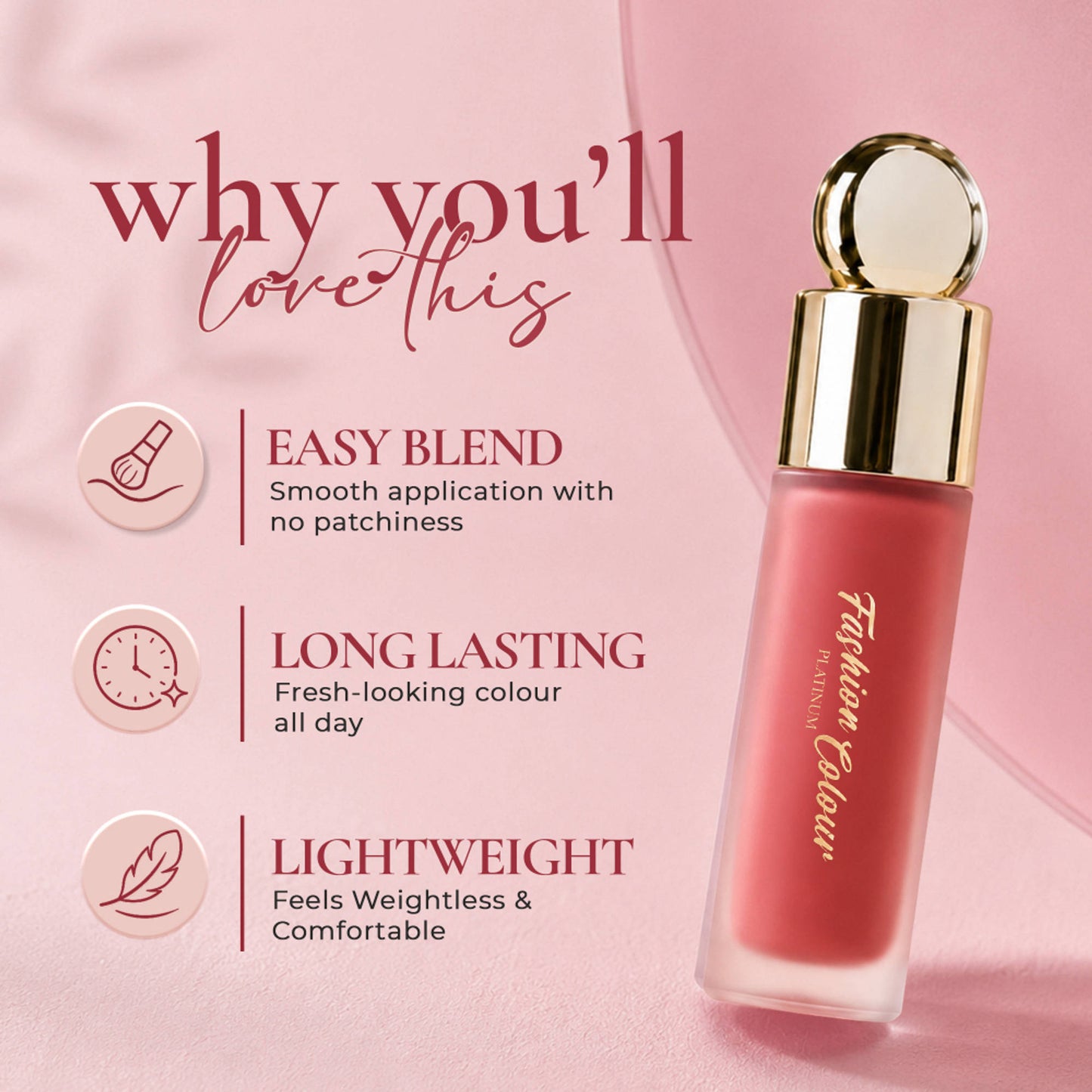 FASHION COLOUR Platinum Liquid Blusher - Coral