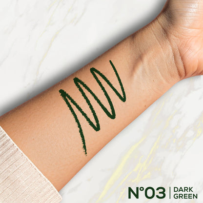 Chambor Extreme Wear Lasting Kohl in dark green, showing the pencil eyeliner with its sharpened tip and packaging.