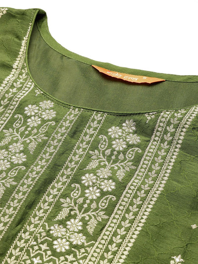 Indyancart IE Ethnic Motifs Kurta with Trousers & Dupatta