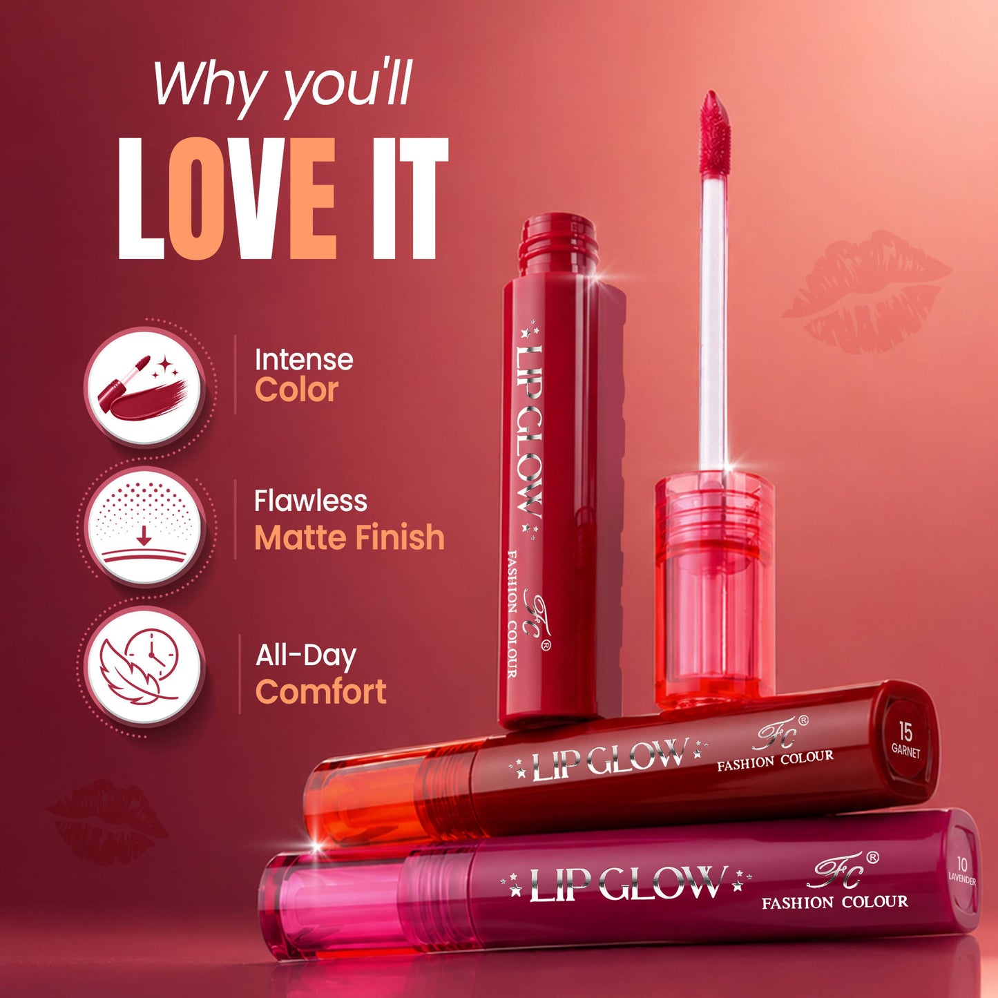 FASHION COLOUR Pretty Lip Glow Liquid Lipstick - Caramel