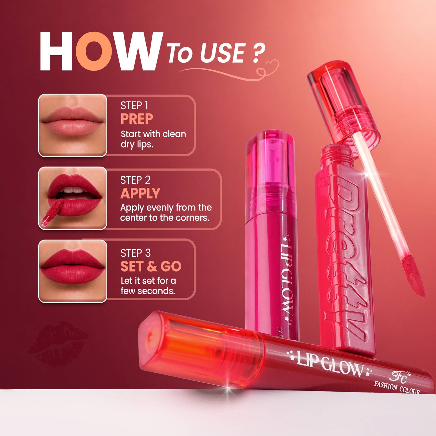 FASHION COLOUR Pretty Lip Glow Liquid Lipstick - Ripe Hawthorn