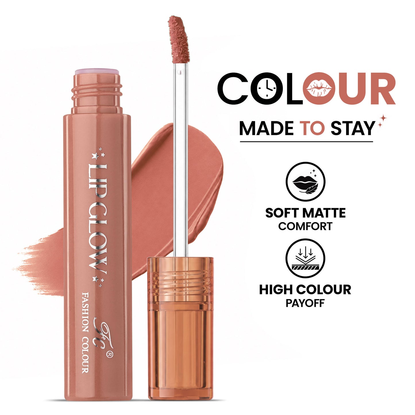 FASHION COLOUR Pretty Lip Glow Liquid Lipstick - Toffee