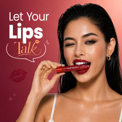 FASHION COLOUR Pretty Lip Glow Liquid Lipstick - Vivid Red
