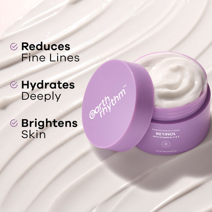 Earth Rhythm Retinol Intense Repair Night Cream, Firms Skin and Fades Premature Wrinkles