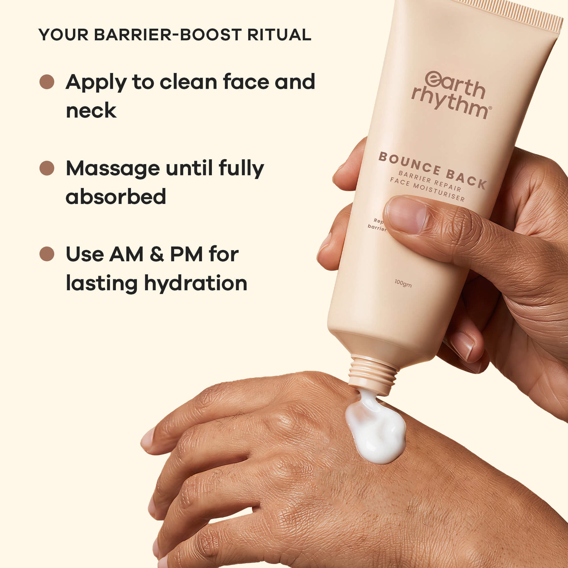Earth Rhythm Bounce Back Barrier Repair Face Cream With Almond Milk & 5X Ceramides-48H Hydration