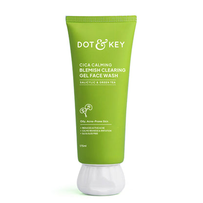 Dot & Key Cica Salicylic & Green Tea Facewash For Acne Prone Skin, Cleanses Pores & Excess Oil