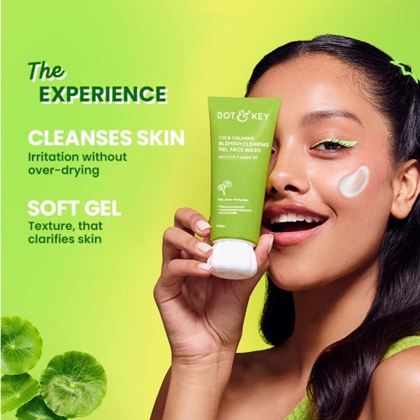 Dot & Key Cica Salicylic & Green Tea Facewash For Acne Prone Skin, Cleanses Pores & Excess Oil