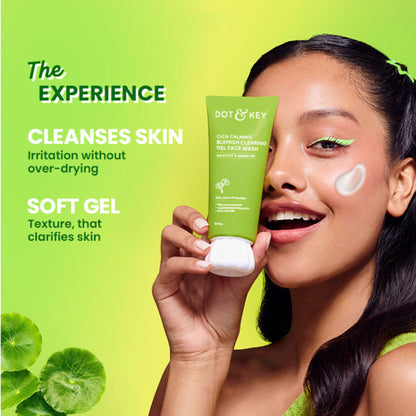Dot & Key Cica Salicylic & Green Tea Facewash For Acne Prone Skin, Cleanses Pores & Excess Oil