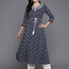 Dhiyona IE Floral Printed Notch Neck A-line Kurta
