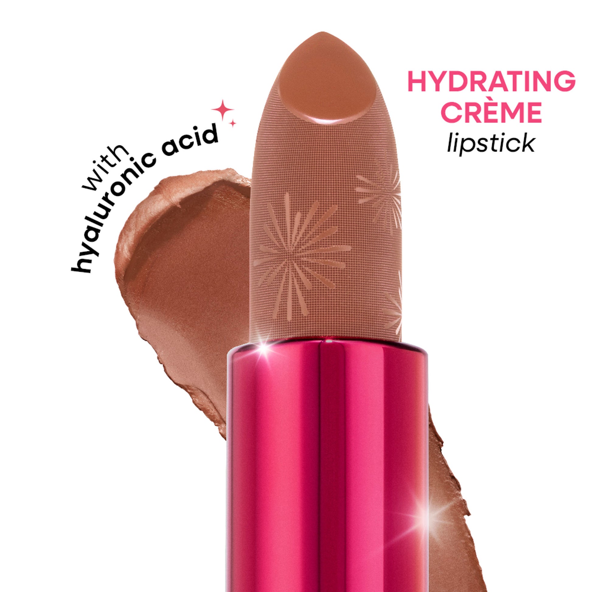Nykaa Ultra Silk Hydrating Satin Serum Creme Glitter Lipstick with Hyaluronic Acid - Vibin
