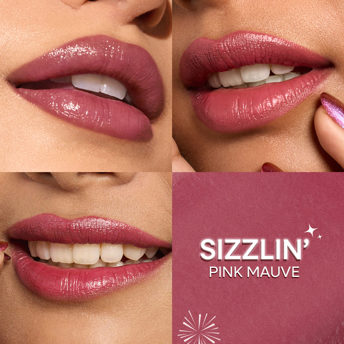Nykaa Ultra Silk Hydrating Satin Serum Creme Glitter Lipstick in Sizzlin with hyaluronic acid, featuring a shimmering pink lipstick.