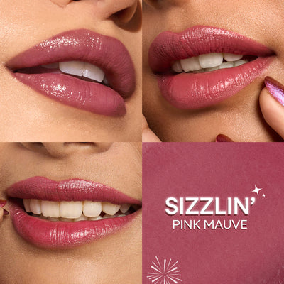 Nykaa Ultra Silk Hydrating Satin Serum Creme Glitter Lipstick with Hyaluronic Acid - Sizzlin