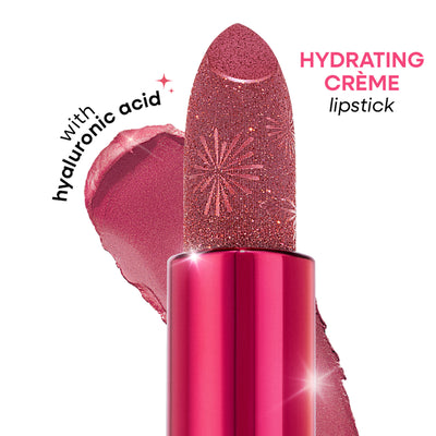 Nykaa Ultra Silk Hydrating Satin Serum Creme Glitter Lipstick with Hyaluronic Acid - Splashin