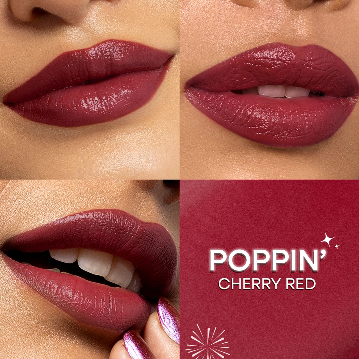 Nykaa Ultra Silk Hydrating Satin Serum Creme Glitter Lipstick with Hyaluronic Acid - Poppin