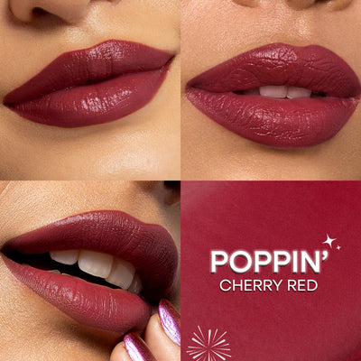 Nykaa Ultra Silk Hydrating Satin Serum Creme Glitter Lipstick with Hyaluronic Acid - Poppin
