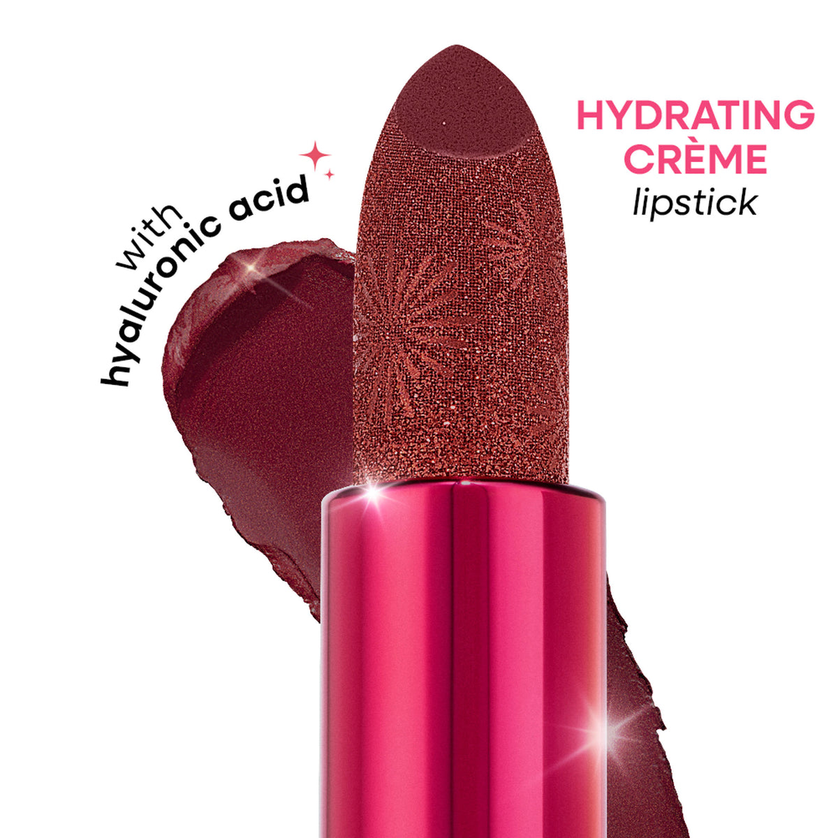 Nykaa Ultra Silk Hydrating Satin Serum Creme Glitter Lipstick with Hyaluronic Acid - Sparklin