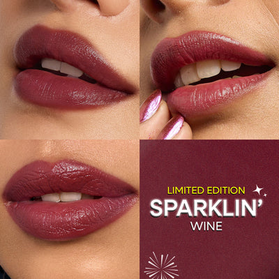 Nykaa Ultra Silk Hydrating Satin Serum Creme Glitter Lipstick with Hyaluronic Acid - Sparklin