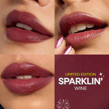 Nykaa Ultra Silk Hydrating Satin Serum Creme Glitter Lipstick with Hyaluronic Acid - Sparklin