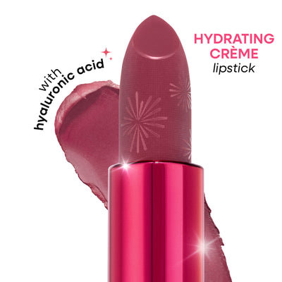 Nykaa Ultra Silk Hydrating Satin Serum Creme Glitter Lipstick with Hyaluronic Acid - Glowin