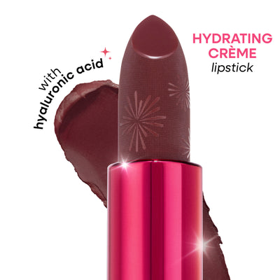 Nykaa Ultra Silk Hydrating Satin Serum Creme Glitter Lipstick with Hyaluronic Acid - Flexin