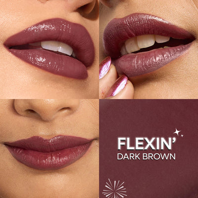 Nykaa Ultra Silk Hydrating Satin Serum Creme Glitter Lipstick with Hyaluronic Acid - Flexin