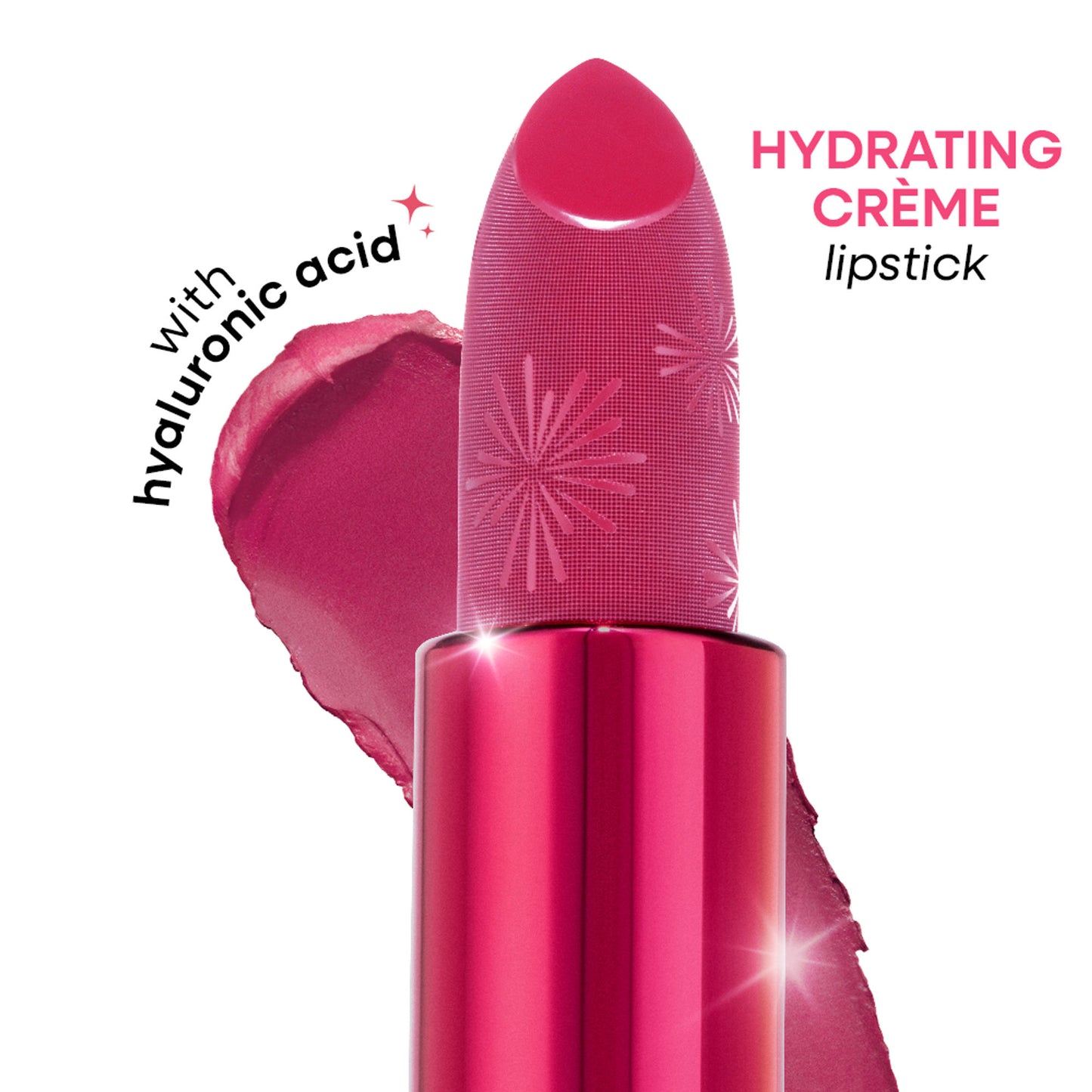 Nykaa Ultra Silk Hydrating Satin Serum Creme Glitter Lipstick with Hyaluronic Acid - Bangin