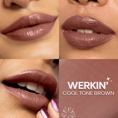 Nykaa Ultra Silk Hydrating Satin Serum Creme Glitter Lipstick with Hyaluronic Acid - Werkin