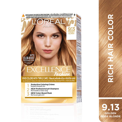 L'Oreal Paris Excellence Fashion Hair Color - Shade 9.13 Golden Beige Blonde