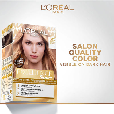 L'Oreal Paris Excellence Fashion Hair Color - Shade 9.13 Golden Beige Blonde