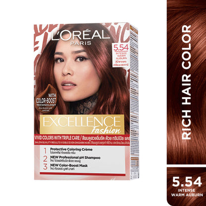 L'Oreal Paris Excellence Fashion Hair Color - Shade 5.54 Intense Warm Auburn