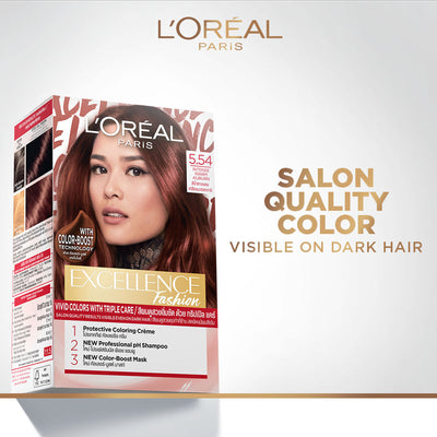 L'Oreal Paris Excellence Fashion Hair Color - Shade 5.54 Intense Warm Auburn