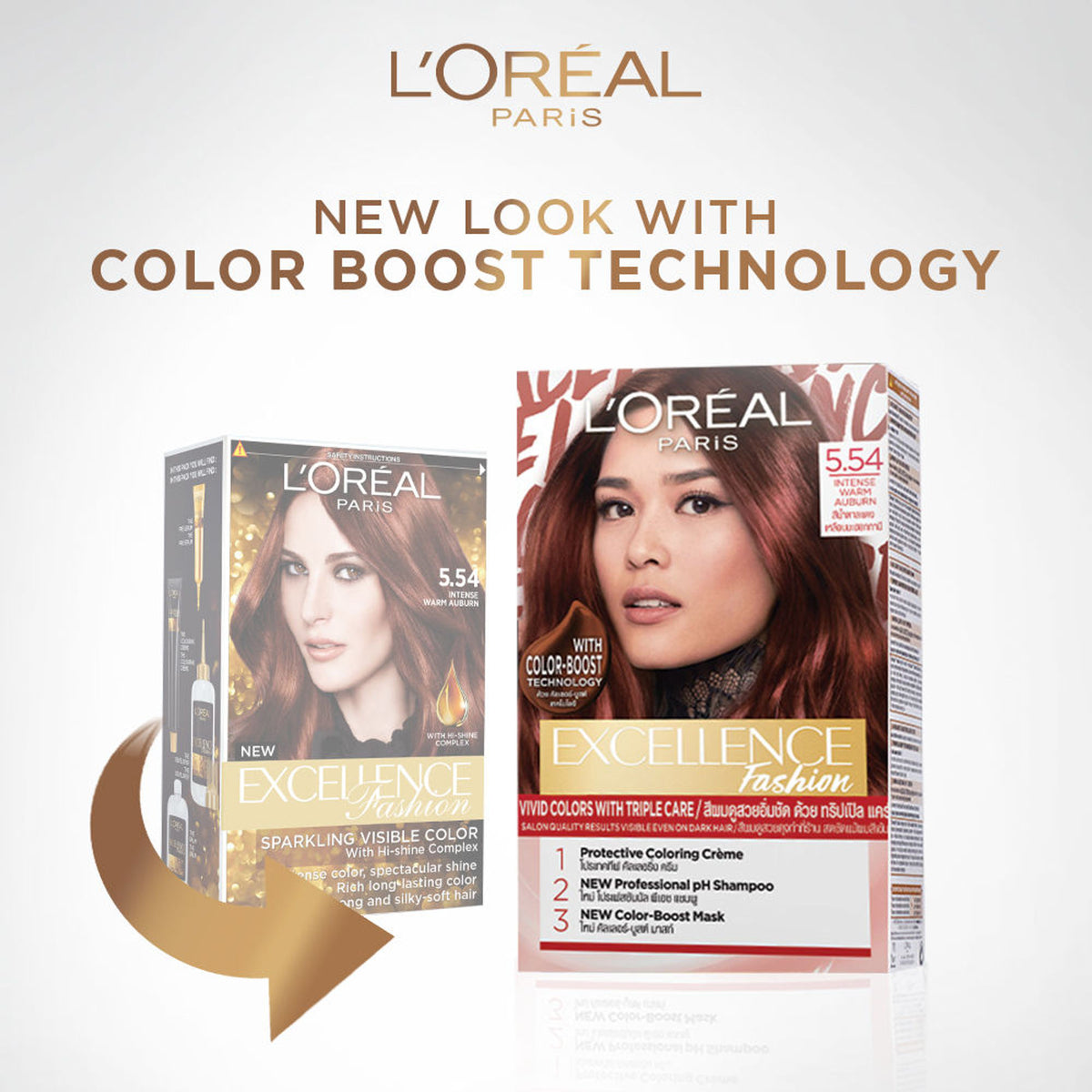L'Oreal Paris Excellence Fashion Hair Color - Shade 5.54 Intense Warm Auburn