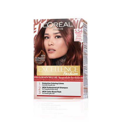 L'Oreal Paris Excellence Fashion Hair Color - Shade 5.54 Intense Warm Auburn