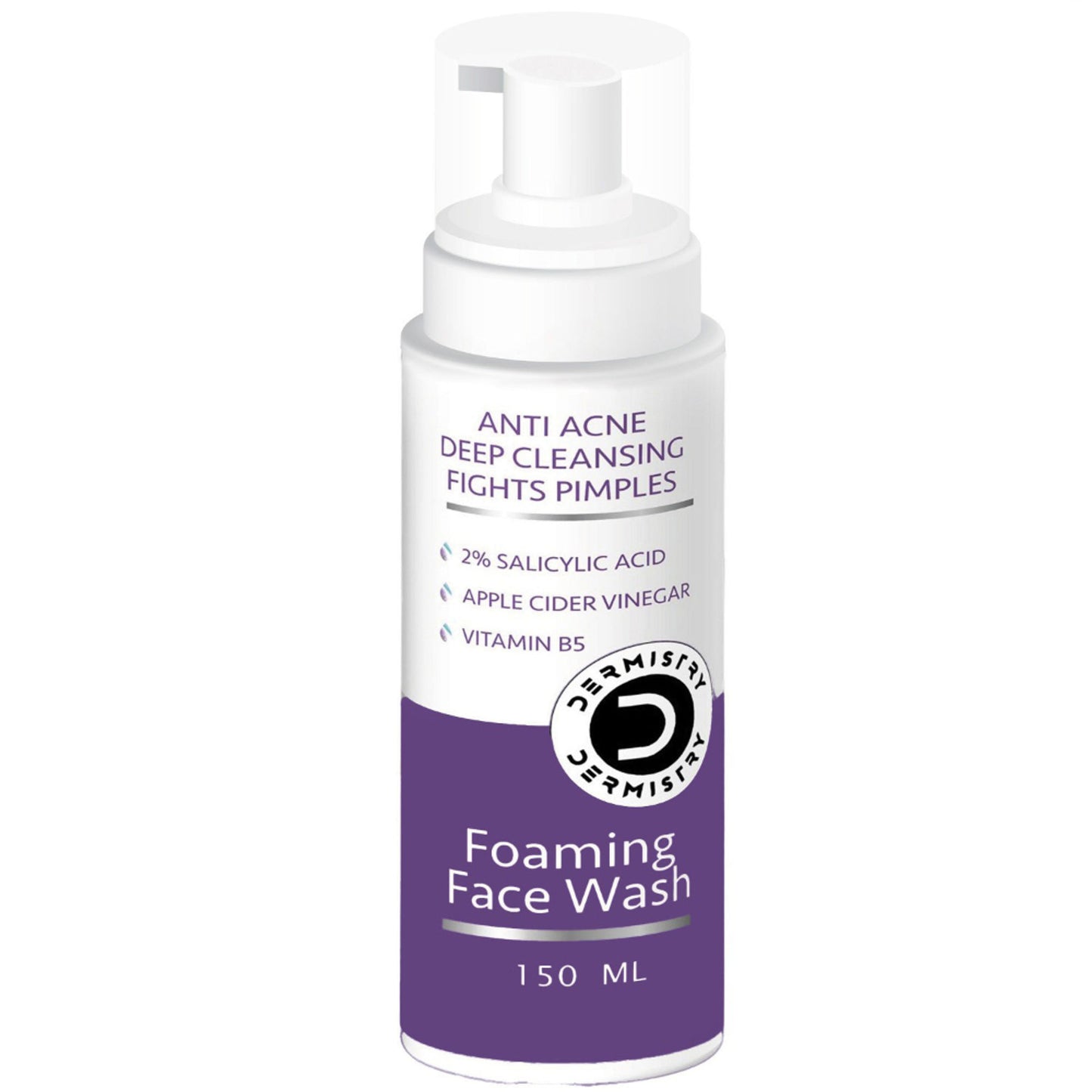 DERMISTRY 2% Salicylic Acid Niacinamide Foaming Face Wash for Oily Acne Prone Skin Open Pore Pimples