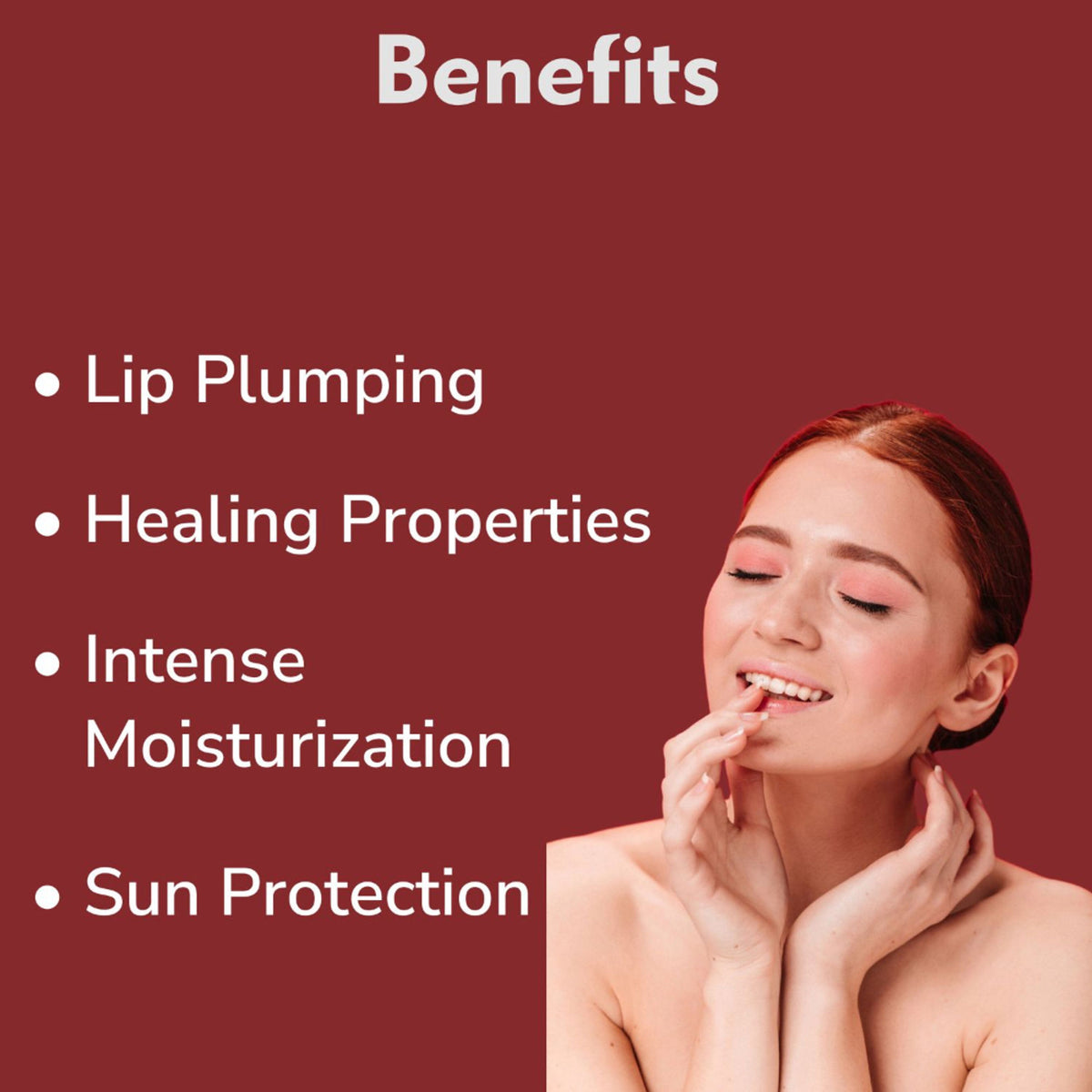 DERMISTRY strawberry nourishing lip care balm with SPF, cocoa butter for dry, chapped, pigmented lips, promotes hydration and protection