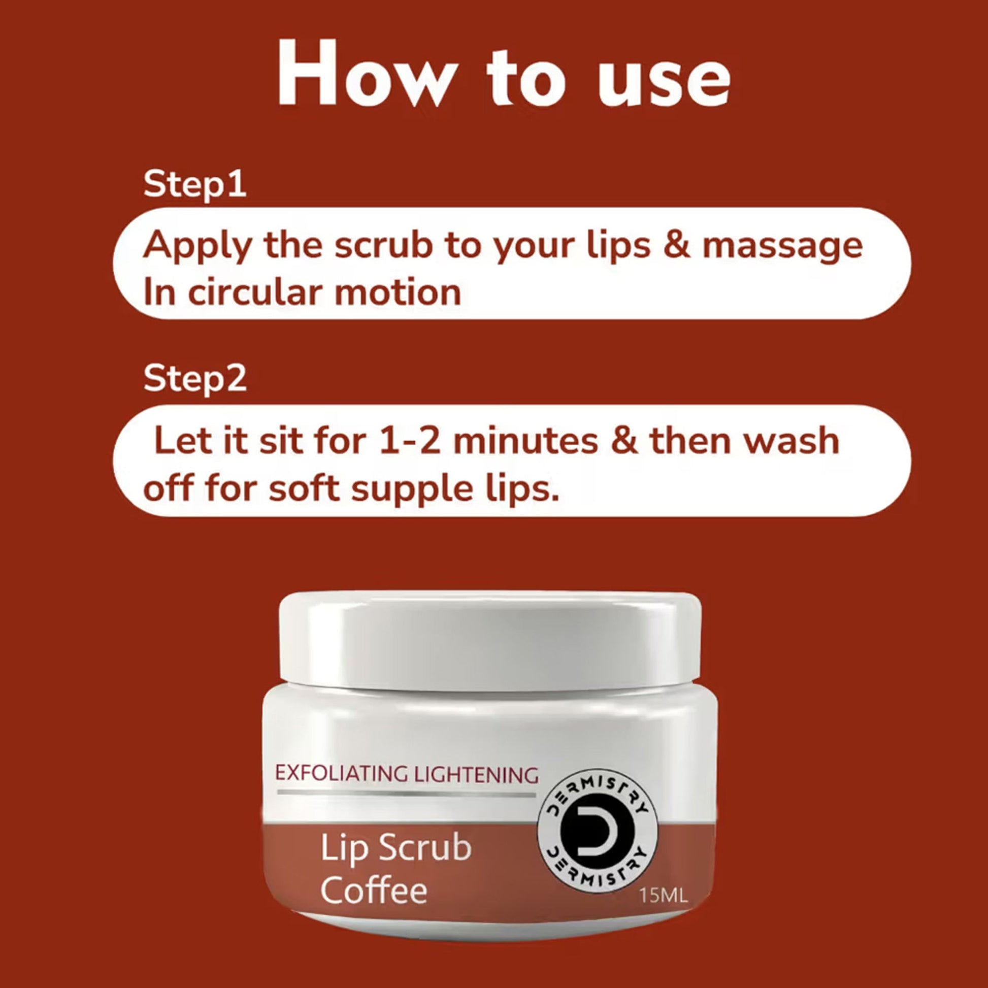 DERMISTRY Coffee Lip Scrub Balm For Lightening Pigmentation Dark Pigmented Dry Chapped Lips