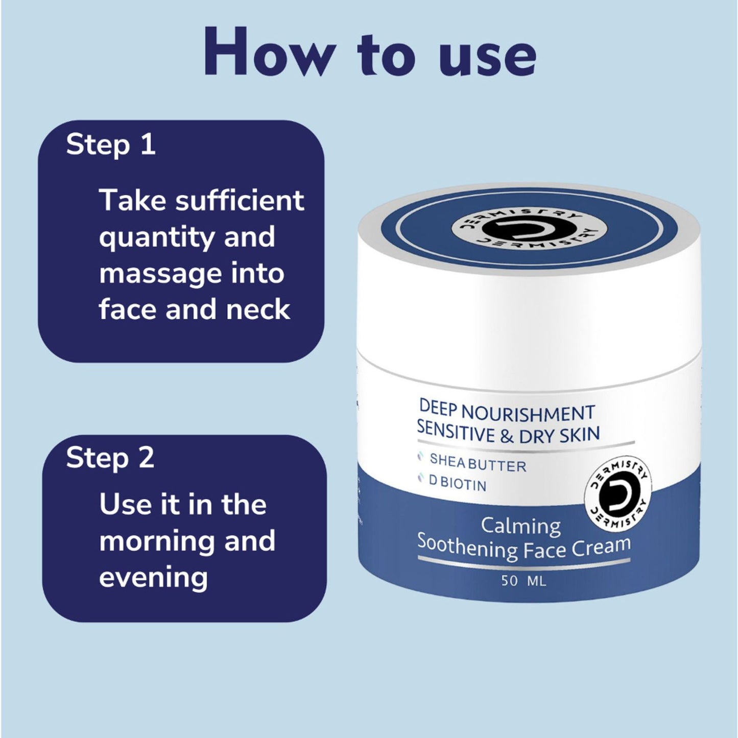 DERMISTRY Sensitive Dry & Very Dry Skin Moisturizer Face Cream for Day Night Men Women