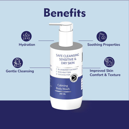 DERMISTRY Sensitive Dry Skin Soap Free Moisturizer Body Wash Sulphate Paraben Free for Men Women