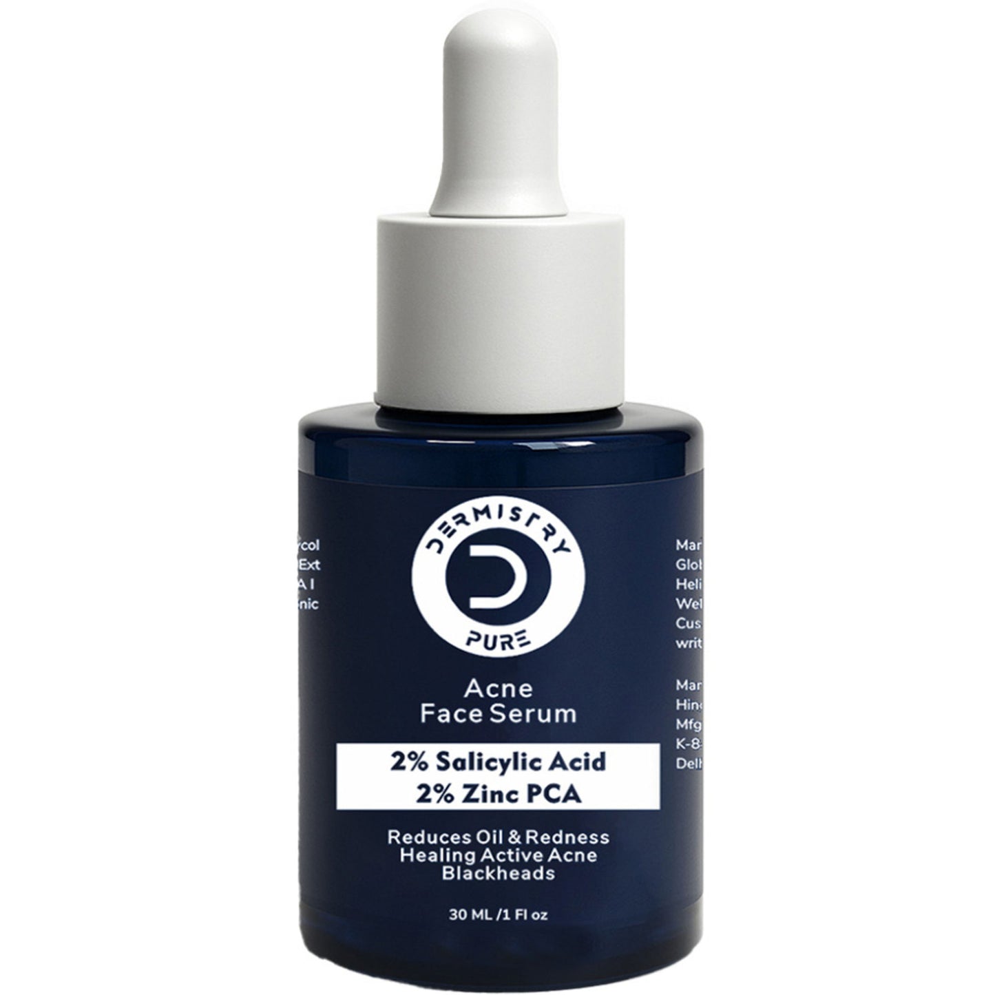 DERMISTRY 2% Salicylic Acid Zinc Face Serum For Oily Acne Prone Skin Open Pores Spots Scars Removal