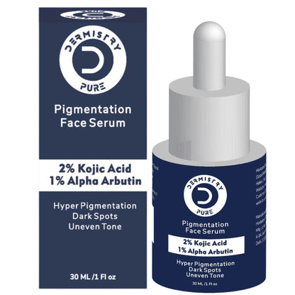DERMISTRY 2% Kojic Acid Alpha Arbutin Face Serum Pigmentation Removal Lightening Whitening Fairness