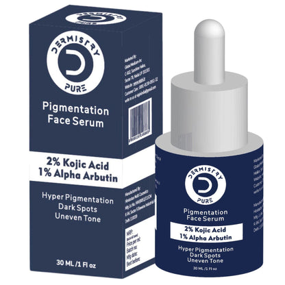 DERMISTRY 2% Kojic Acid Alpha Arbutin Face Serum Pigmentation Removal Lightening Whitening Fairness