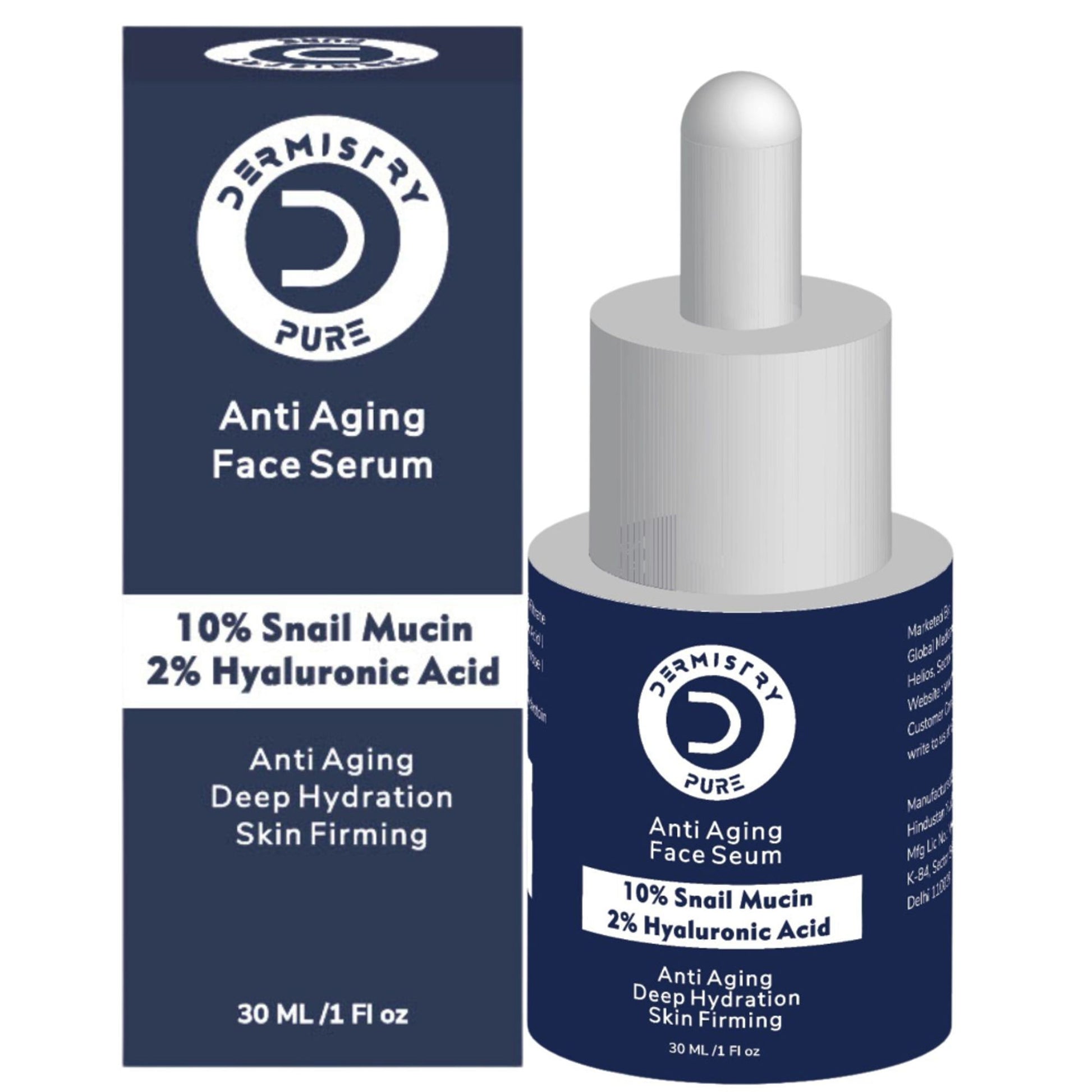 DERMISTRY Snail Mucin 96 Peptide Anti Ageing Day Night Face Serum For Skin Tightening Aging Wrinkles