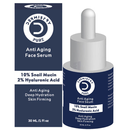 DERMISTRY Snail Mucin 96 Peptide Anti Ageing Day Night Face Serum For Skin Tightening Aging Wrinkles