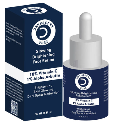 DERMISTRY 10% Vitamin C Alpha Arbutin Glowing Skin Face Serum for Brightening Lightening Whitening