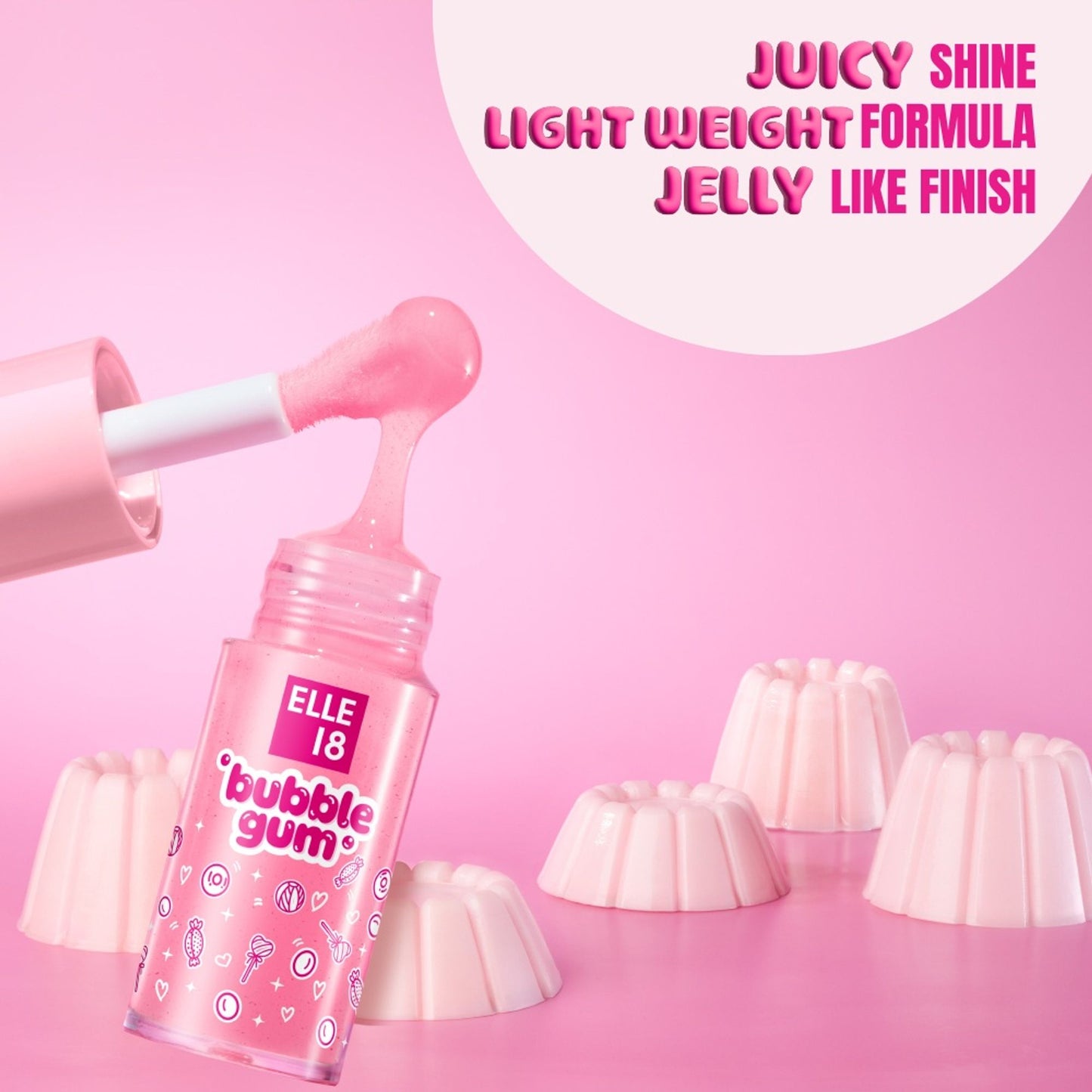 Elle 18 Bubblegum Lip Jelly, Lip Gloss - Cherry