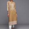 Dhiyona IE Ethnic Motifs Printed Boat Neck Cotton Kurta