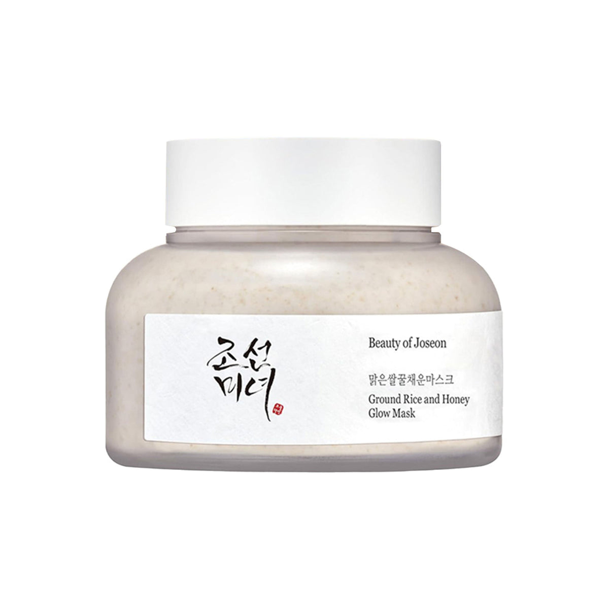 Beauty of Joseon Ground Rice and Honey Glow Mask jar with product label and natural ingredients visible.