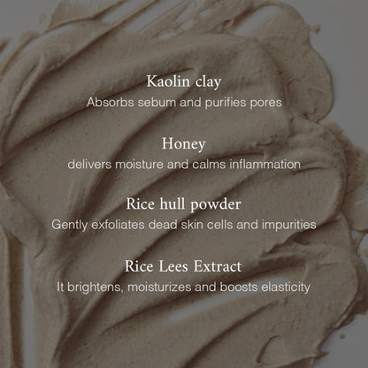 Beauty of Joseon Ground Rice and Honey Glow Mask in a jar, showing the creamy, nourishing skincare product with natural ingredients.